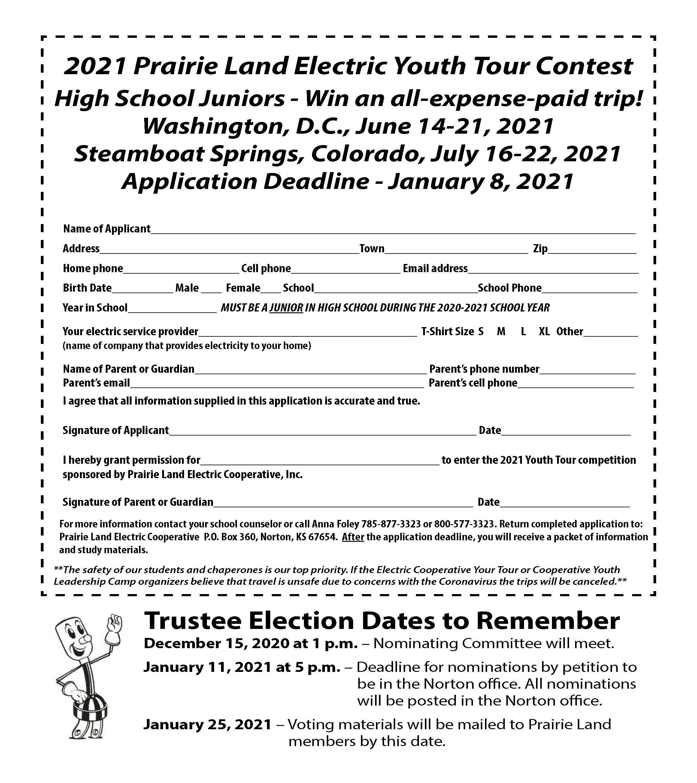 Youth Tour and Election Dates